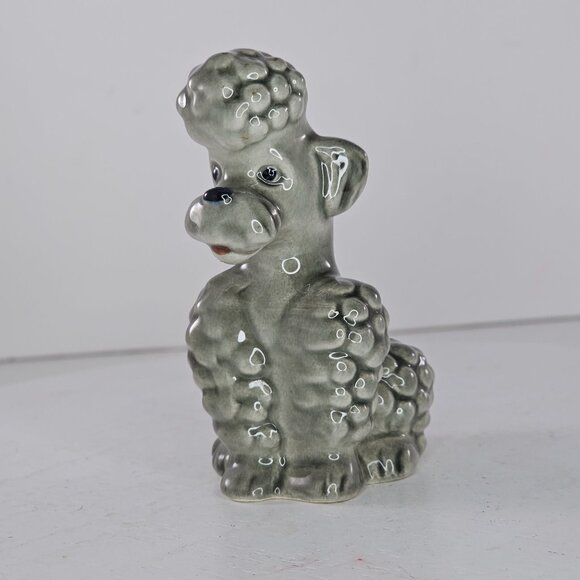 Vintage Goebel Germany Ceramic Poodle Figurine Gray Glossy Collectible Dog - Picture 8 of 8